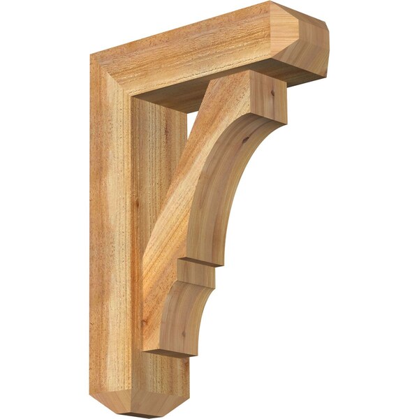 Ekena Millwork Balboa Craftsman Rough Sawn Bracket w/ Offset Brace, Western Red Cedar, 6"W x 18"D x 26"H BKT0604X18X26BOA04RWR - main